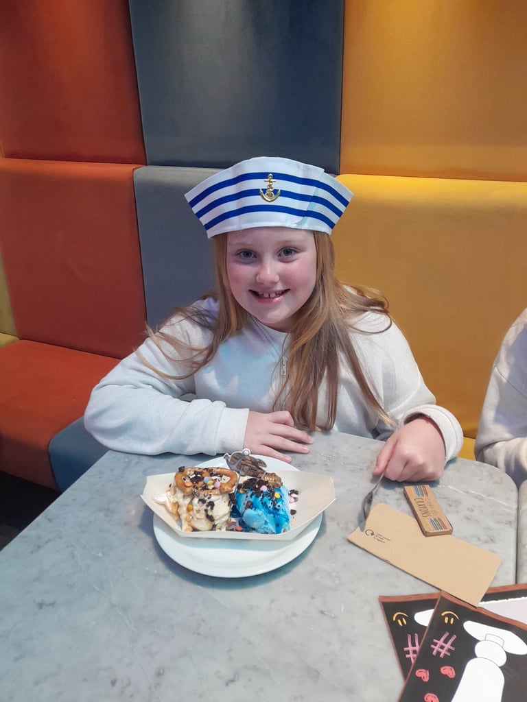 Customer Thea, enjoying exclusive Tall Ships flavours in