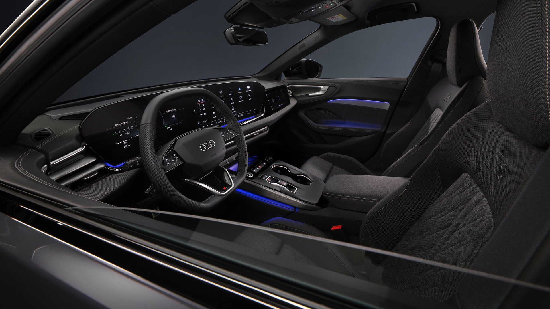 Luxurious interior of the 2025 Audi A5, featuring advanced digital displays and premium materials.