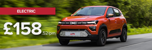 Affordable Dacia Spring electric SUV, available through cheap car lease deals with AMT Auto.