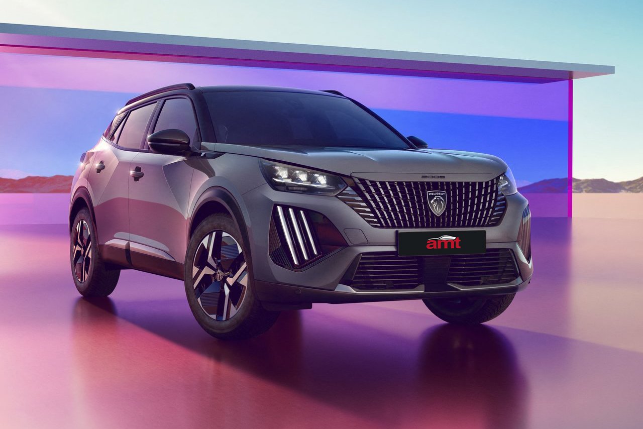 Peugeot e-2008 electric SUV on city streets, highlighting its stylish, urban-focused design.