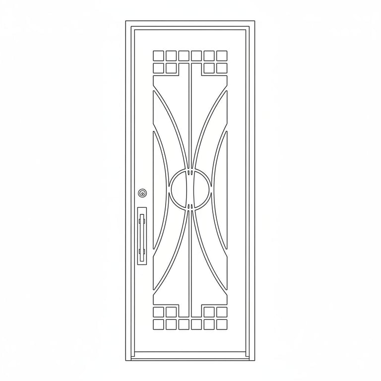 Modern Geometric Entry Door