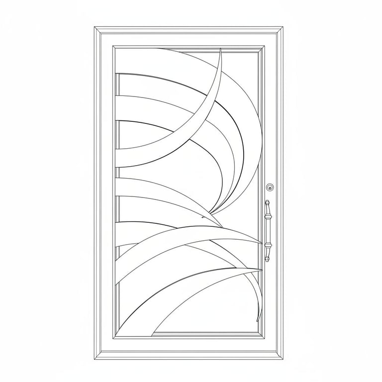 Modern Wave Entry Door Design