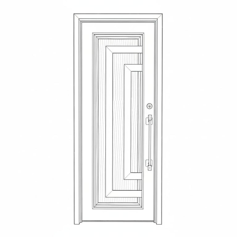 Modern Geometric Entry Door