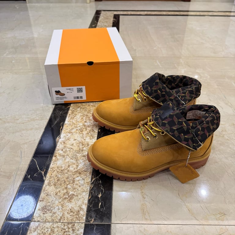 Timberland 6-Inch Fold-Down Boots Wheat Pattern - 5