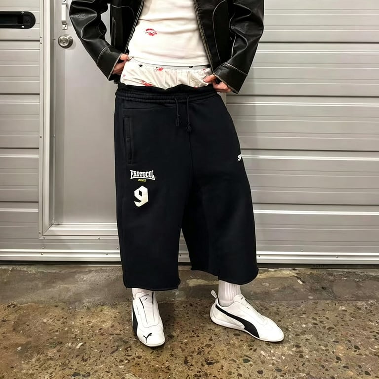 Protocol Index 9 Wide Leg Sweat Shorts - 4