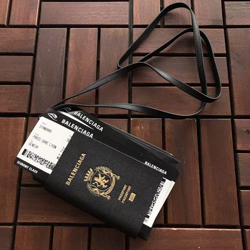 Balenciaga Passport Crossbody Bag Black