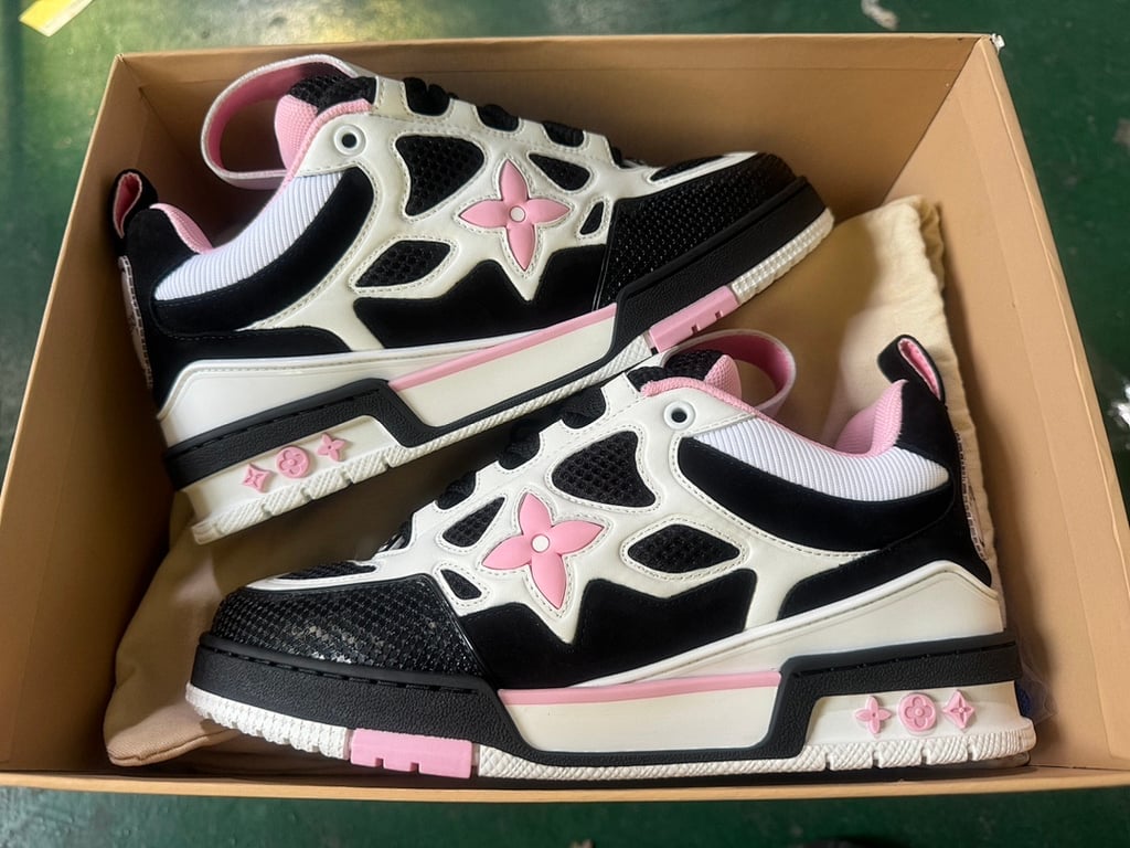 Louis Vuitton Skate Sneaker Black White Pink
