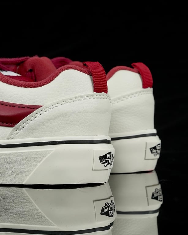 Vans Knu Skool White Red Leather - 4