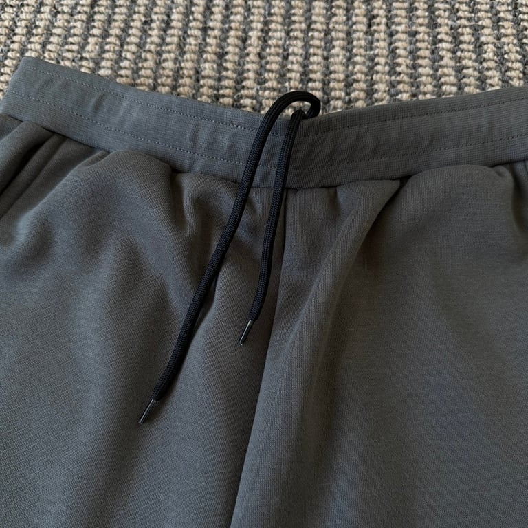 Mertra Curved Seam Embroidered Logo Shorts Grey - 11