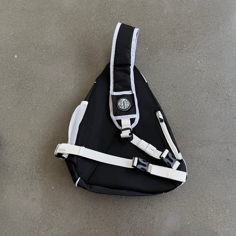 Mertra Embroidered Sling Bag Black White - 6