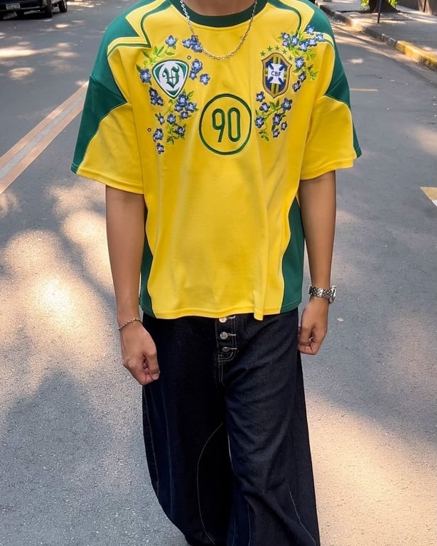 Vescartes Brazil Floral Jersey Yellow - 14