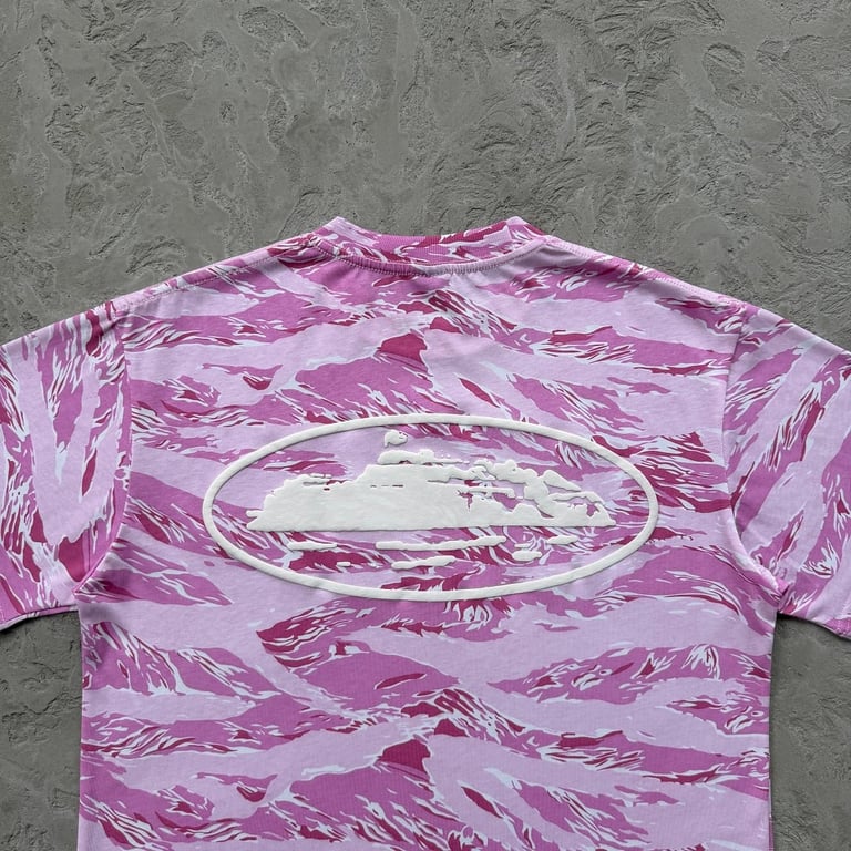 Corteiz Island Puff Print T-Shirt Pink Tiger Camo - 15