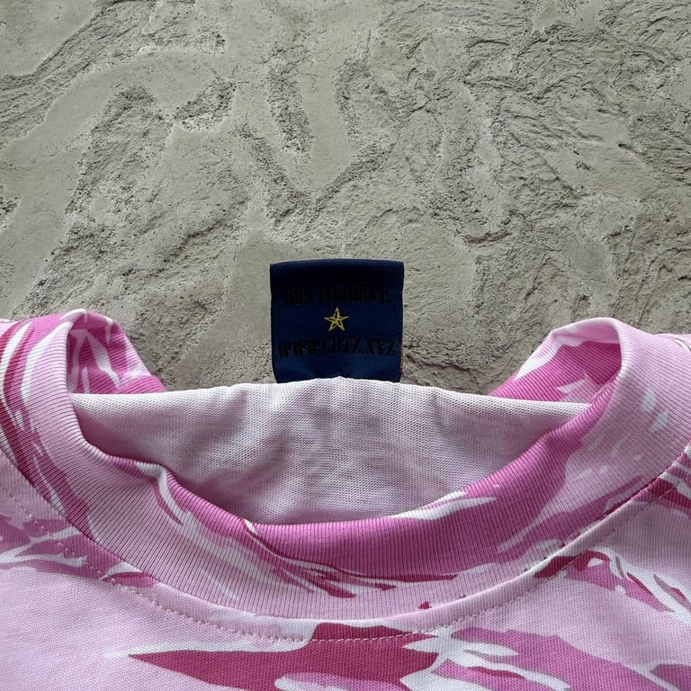 Corteiz Island Puff Print T-Shirt Pink Tiger Camo - 8