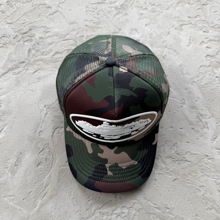 Corteiz Alcatraz Print Trucker Hat Woodland Camo - 6