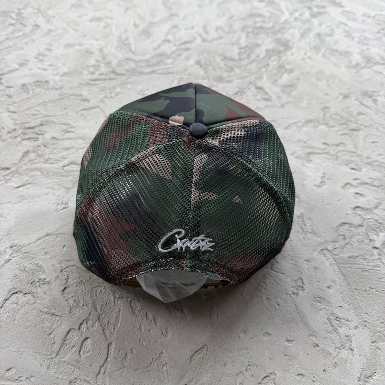 Corteiz Alcatraz Print Trucker Hat Woodland Camo - 8