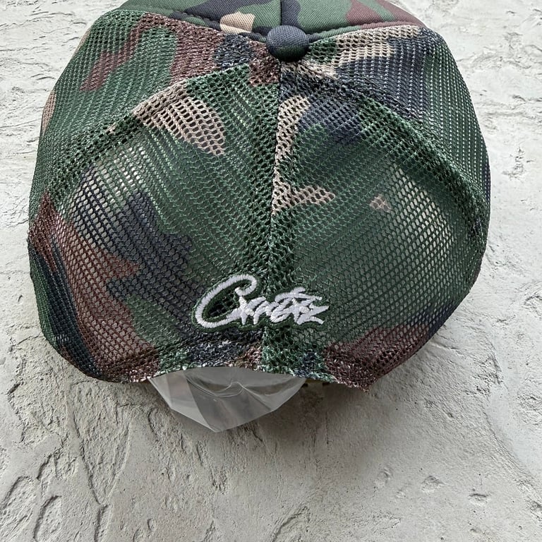 Corteiz Alcatraz Print Trucker Hat Woodland Camo - 9