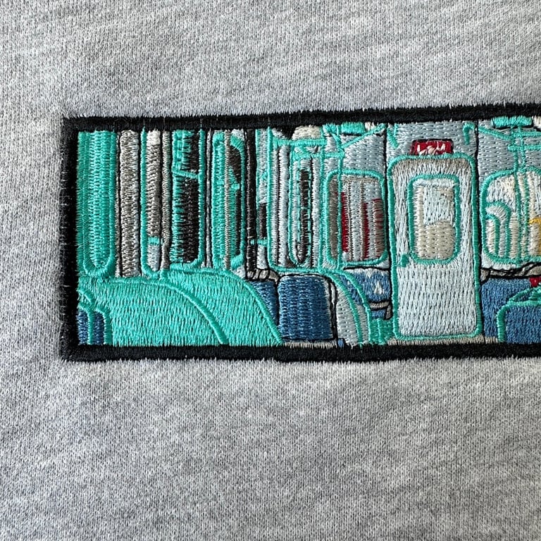 Derschutze Embroidered Graphic Crewneck Grey - 10