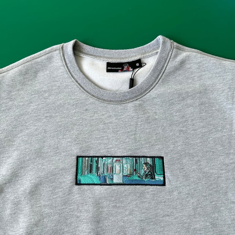 Derschutze Embroidered Graphic Crewneck Grey - 6