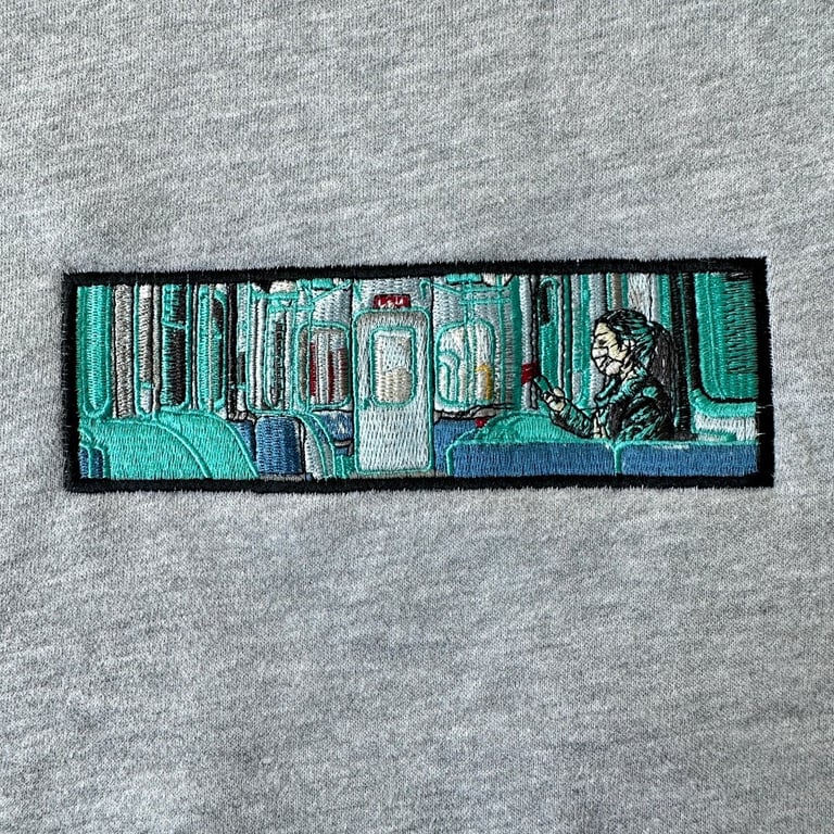 Derschutze Embroidered Graphic Crewneck Grey - 8