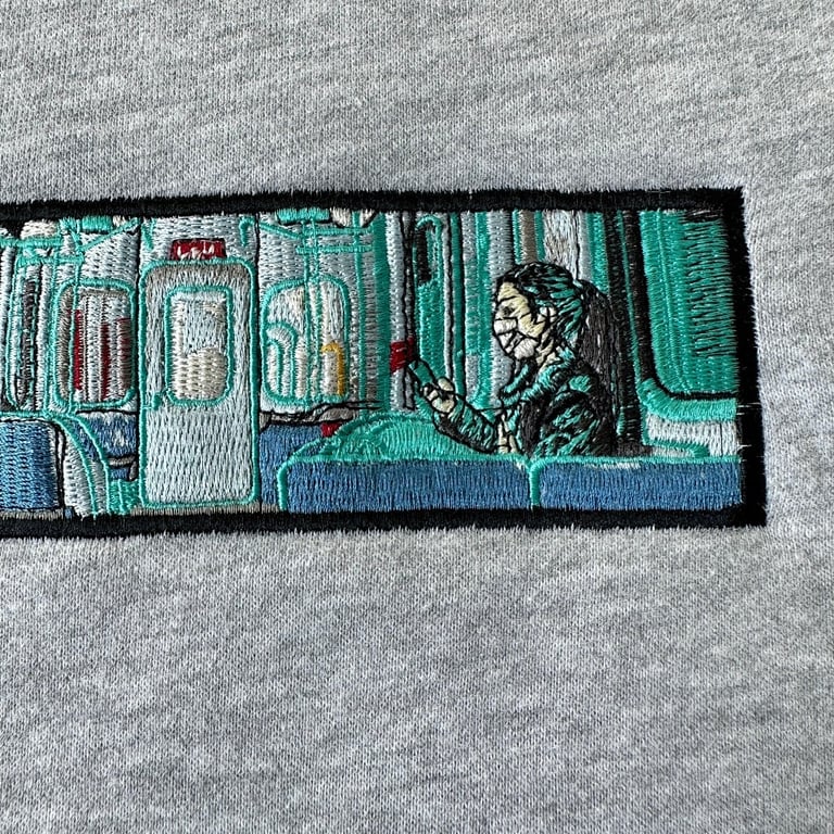 Derschutze Embroidered Graphic Crewneck Grey - 9