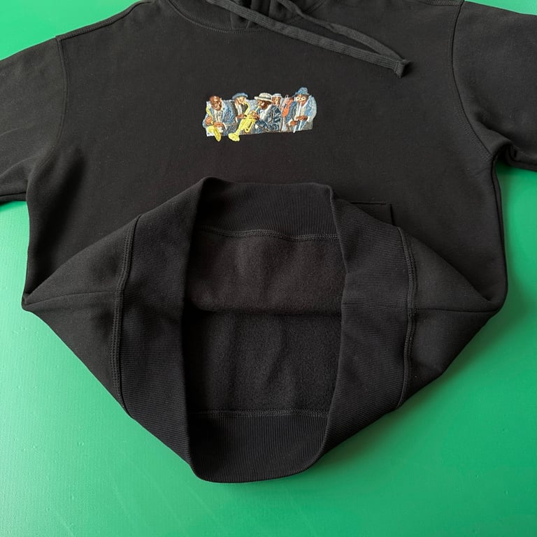 Derschutze Jazz Musicians Embroidered Hoodie Black - 11