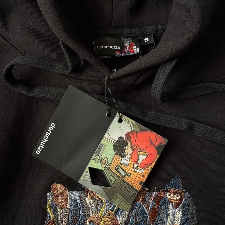 Derschutze Jazz Musicians Embroidered Hoodie Black - 13