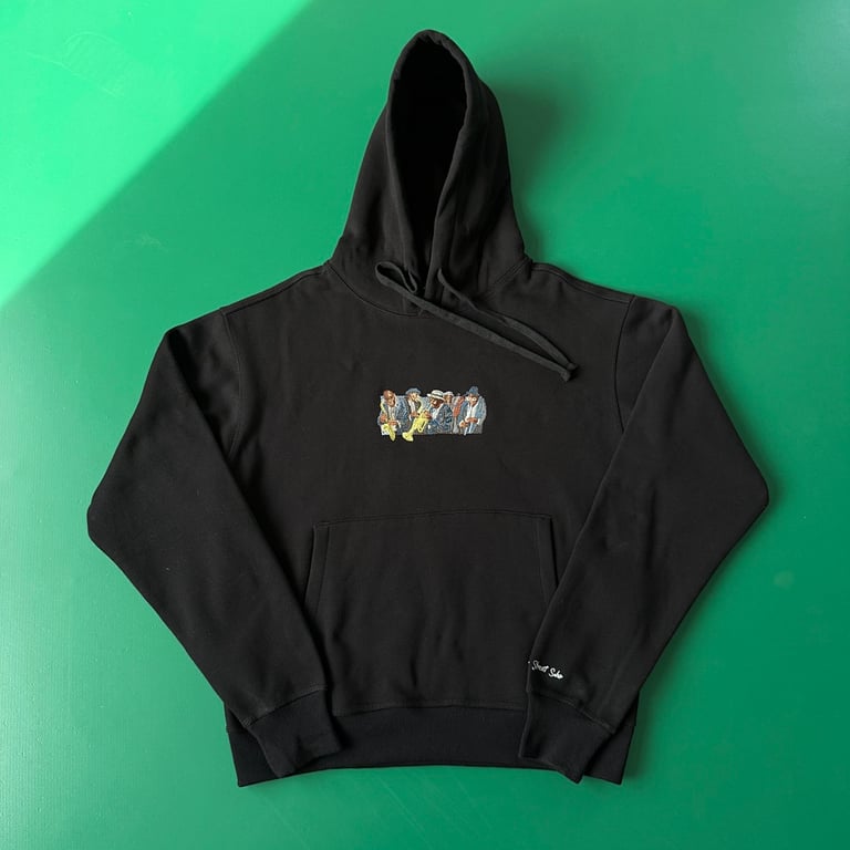 Derschutze Jazz Musicians Embroidered Hoodie Black - 4