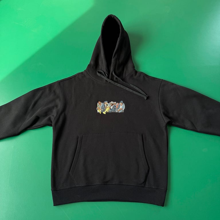 Derschutze Jazz Musicians Embroidered Hoodie Black - 5