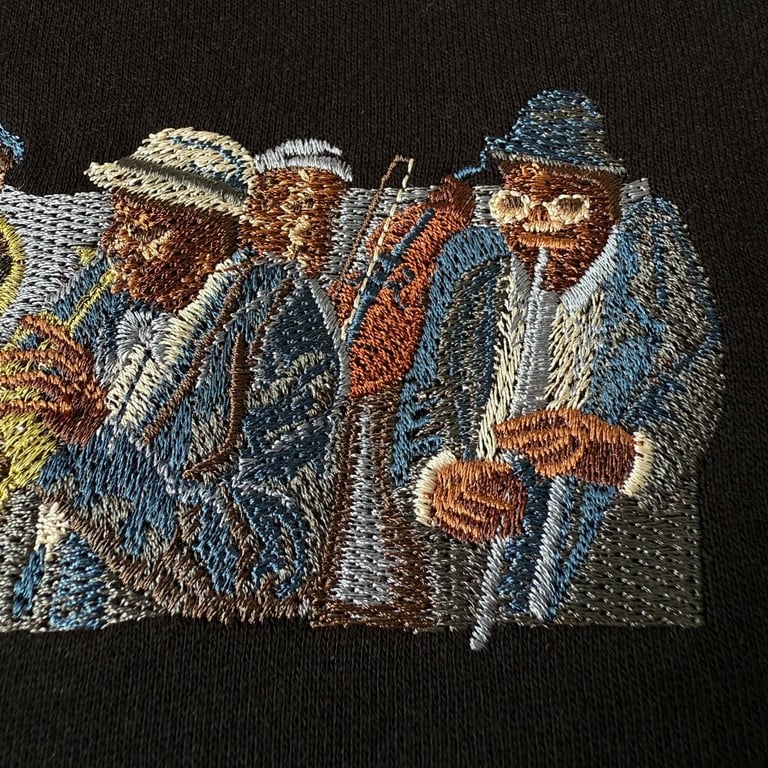 Derschutze Jazz Musicians Embroidered Hoodie Black - 9