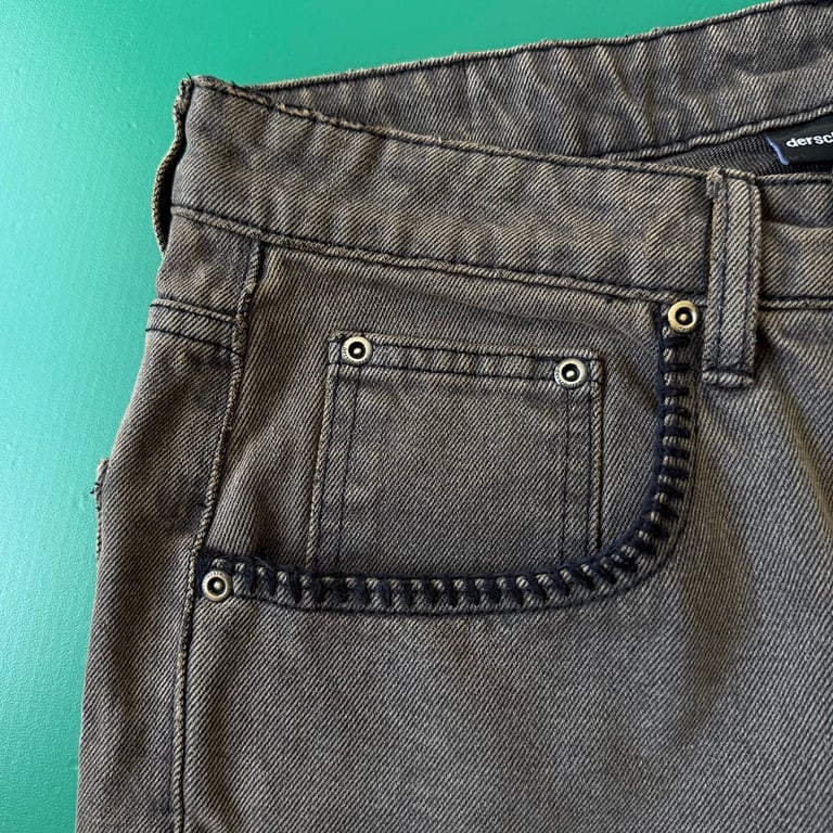 Derschutze Embroidered Jorts Light Brown - 13