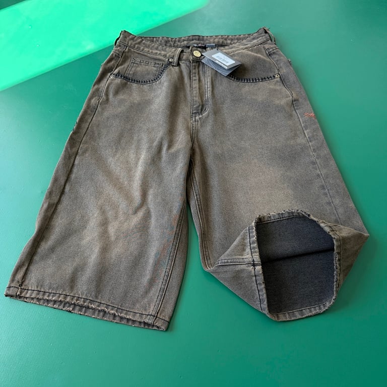 Derschutze Embroidered Jorts Light Brown - 18