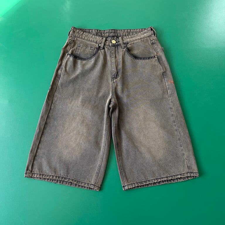 Derschutze Embroidered Jorts Light Brown - 9