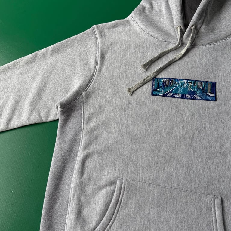 Derschutze Embroidered Cityscape Hoodie Grey - 4