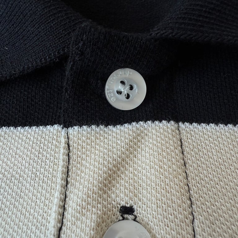 Derschutze Striped Embroidered Polo Black - 8