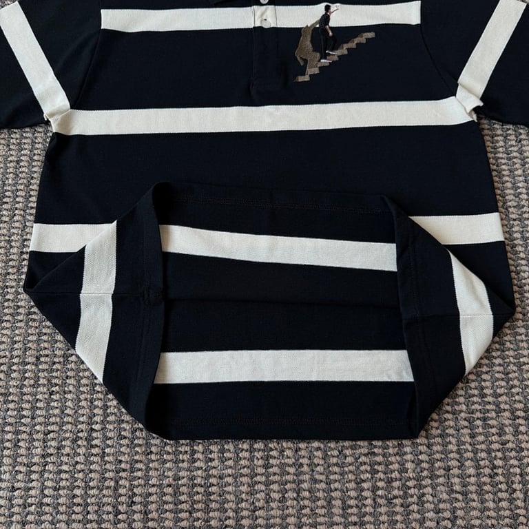 Derschutze Striped Embroidered Polo Black - 9