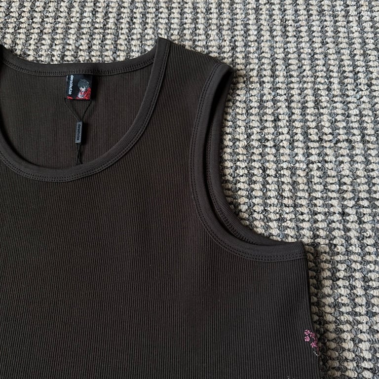 Derschutze Cherry Blossom Ribbed Tank Top - 15