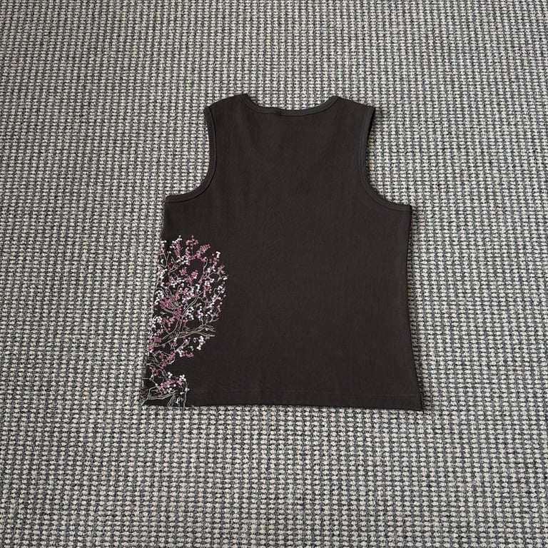 Derschutze Cherry Blossom Ribbed Tank Top - 20