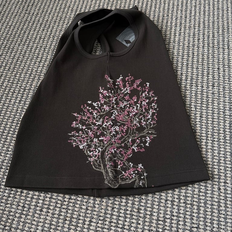 Derschutze Cherry Blossom Ribbed Tank Top - 22