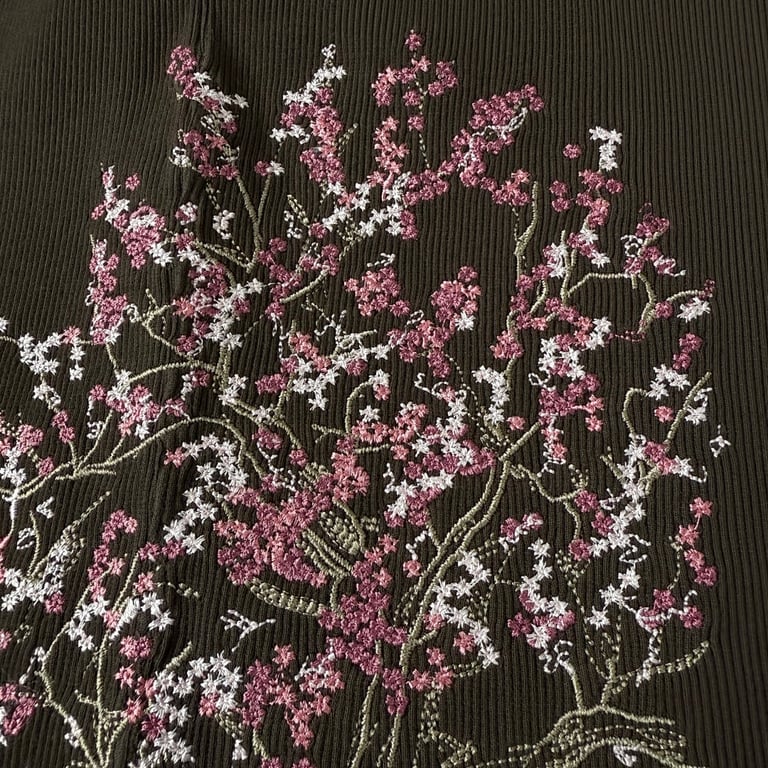 Derschutze Cherry Blossom Ribbed Tank Top - 24