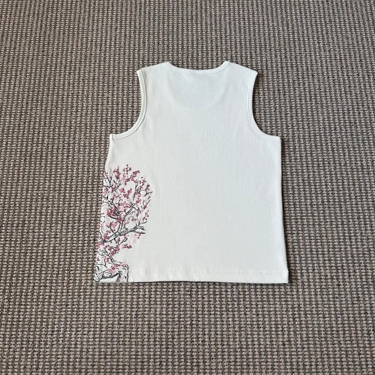 Derschutze Cherry Blossom Ribbed Tank Top - 9