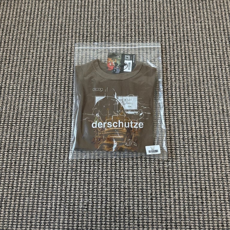 Derschutze Waffle Knit Embroidered Tee Brown - 3