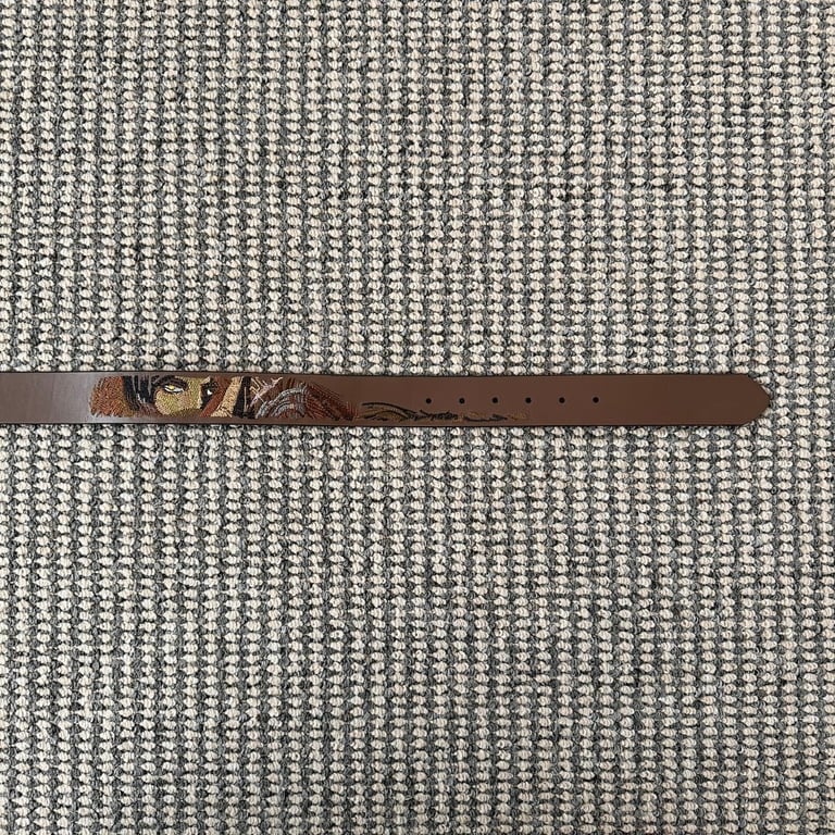 Derschutze Embroidered Brown Belt - 4