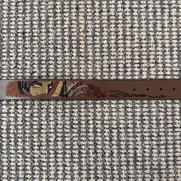 Derschutze Embroidered Brown Belt - 5