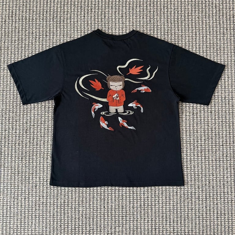 Derschutze Koi Embroidery T-Shirt Black