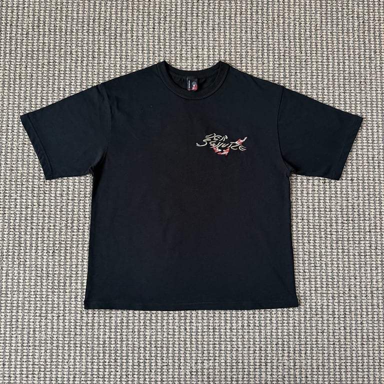 Derschutze Koi Embroidery T-Shirt Black - 2