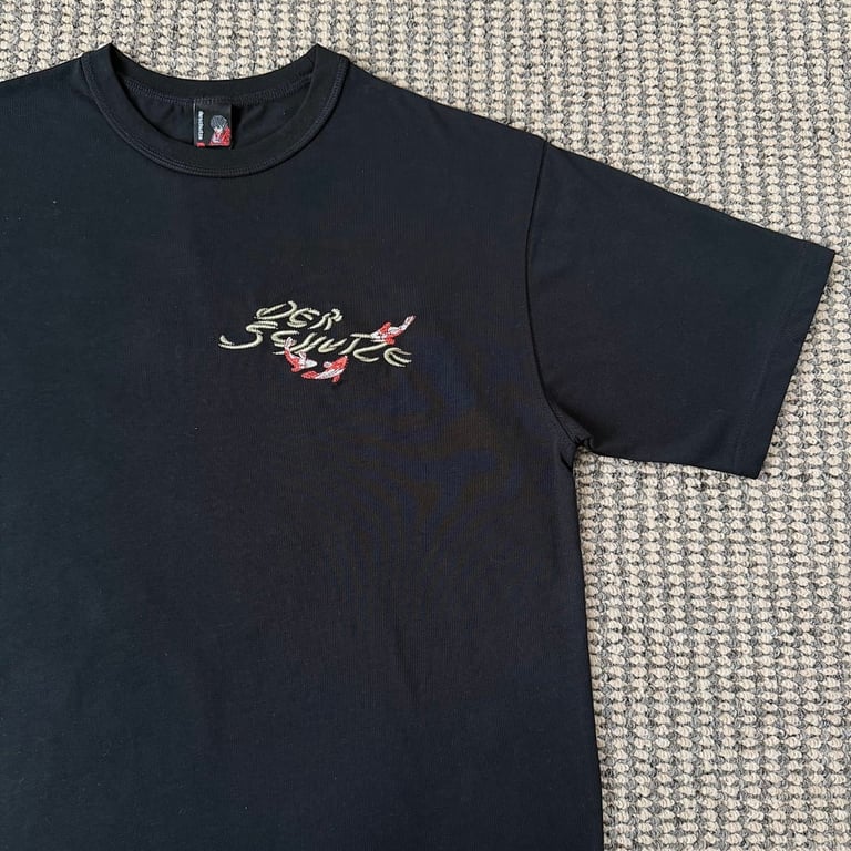 Derschutze Koi Embroidery T-Shirt Black - 3