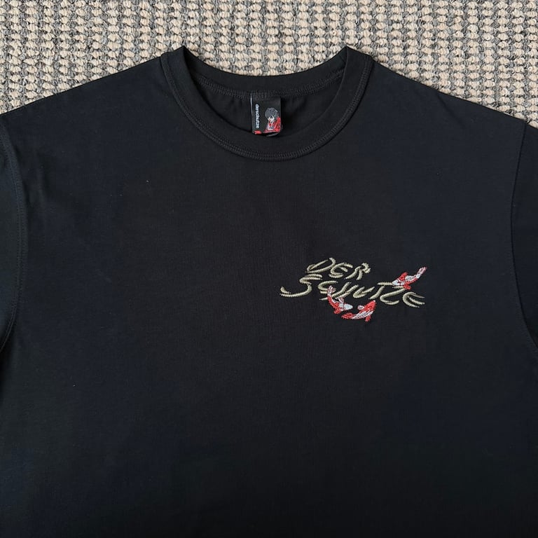 Derschutze Koi Embroidery T-Shirt Black - 4