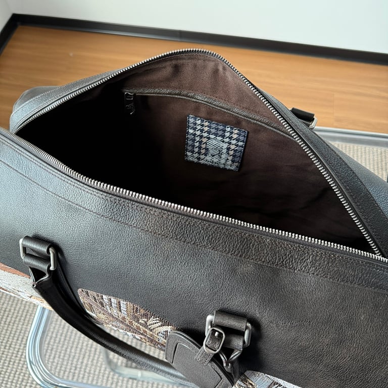 Derschutze Embroidered Duffle Bag Brown - 14