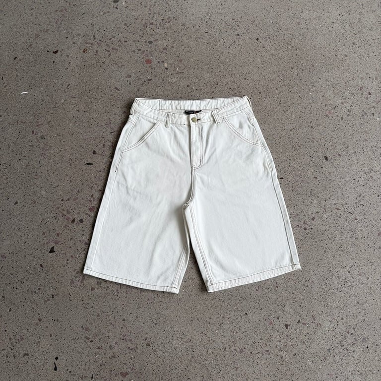 Derschutze Embroidered Denim Shorts Off White - 6