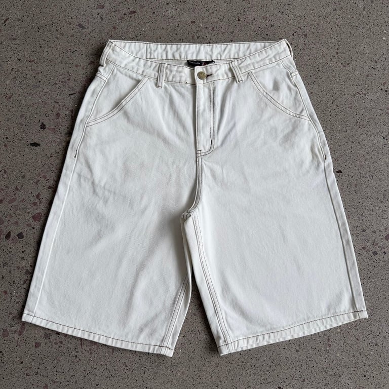 Derschutze Embroidered Denim Shorts Off White - 7
